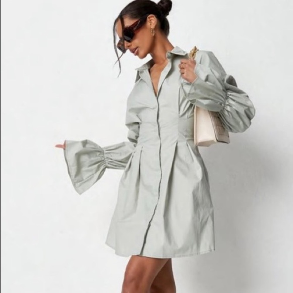 BUBBLE SLV SHIRT DRESS POPLIN
SAGE